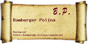 Bamberger Polina névjegykártya